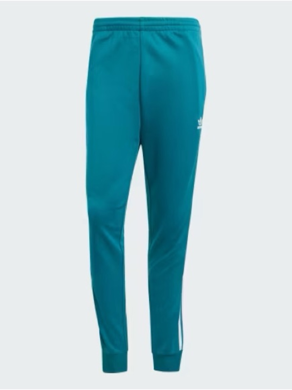 Adidas Men’s Turquoise Blue Track Pants with White Stripes
